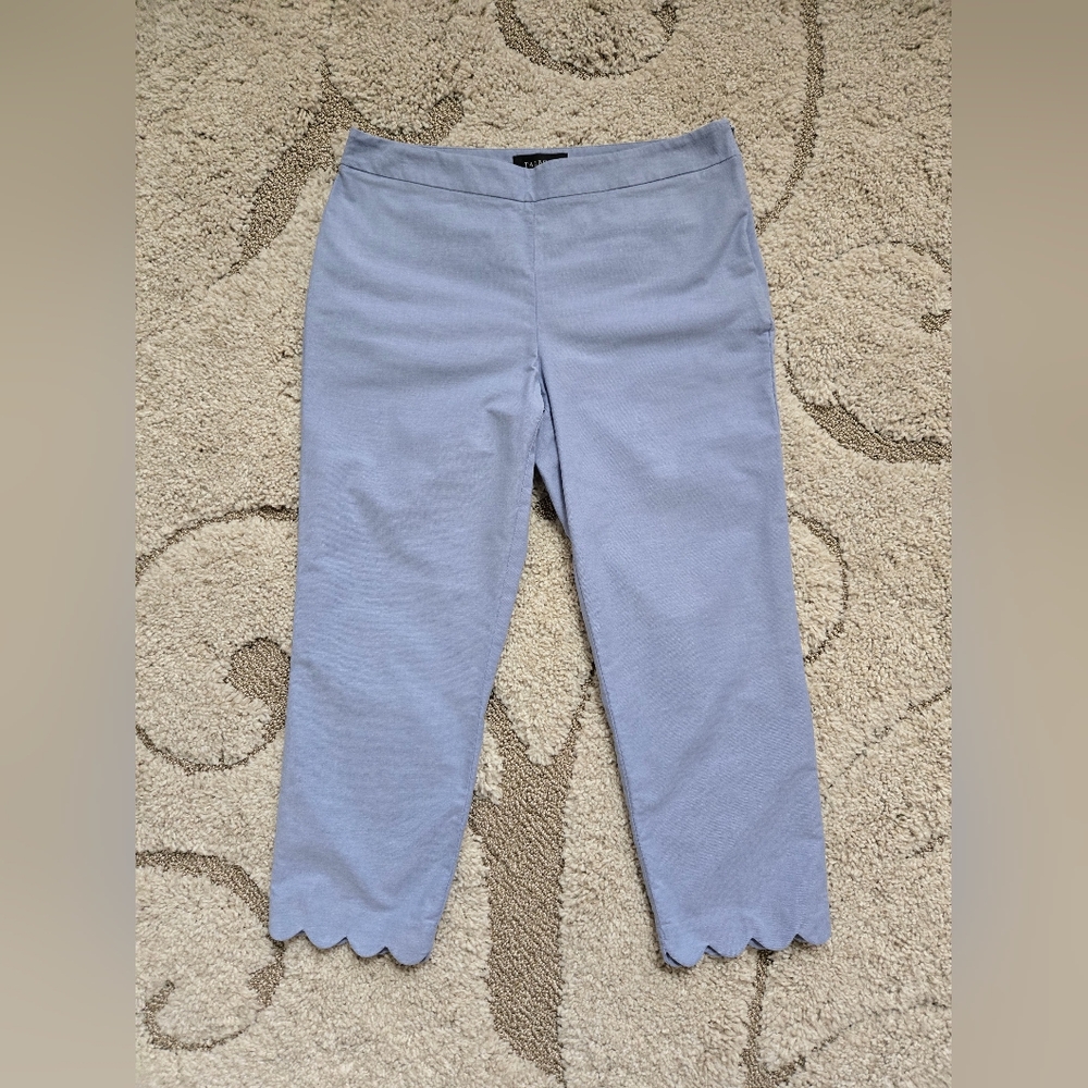 Talbot's Chatham Scallop-Hem Crops - Oxford Blue - Picture 3 of 9